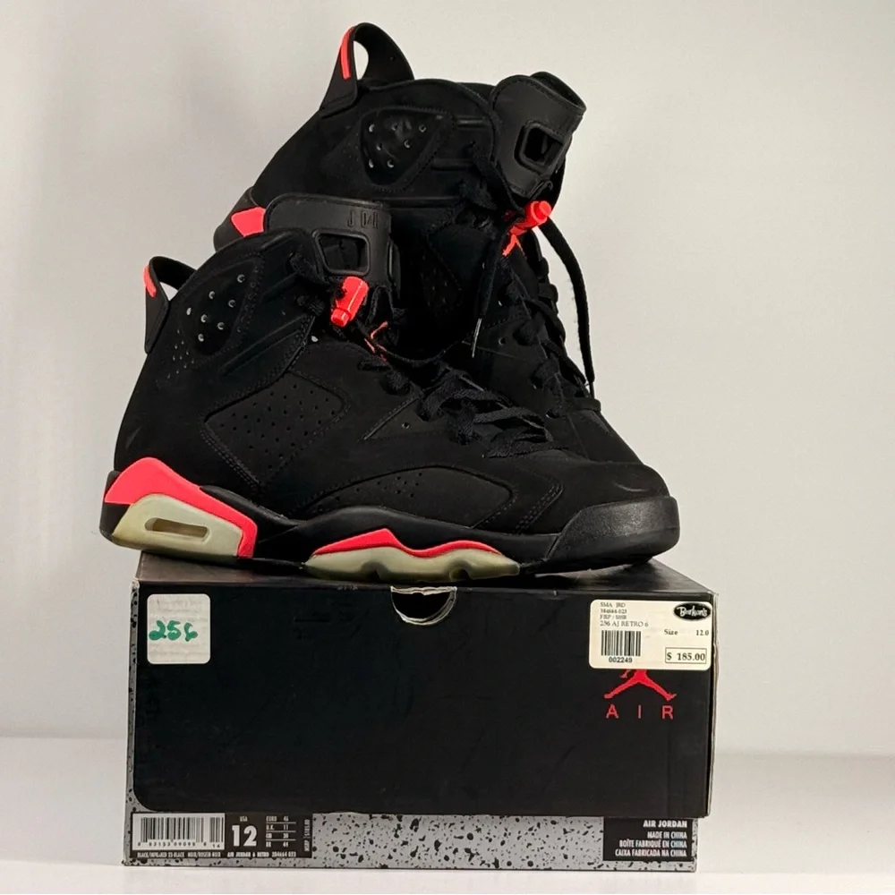 Air Jordan 6 Retro Black Infrared Men's Size 12